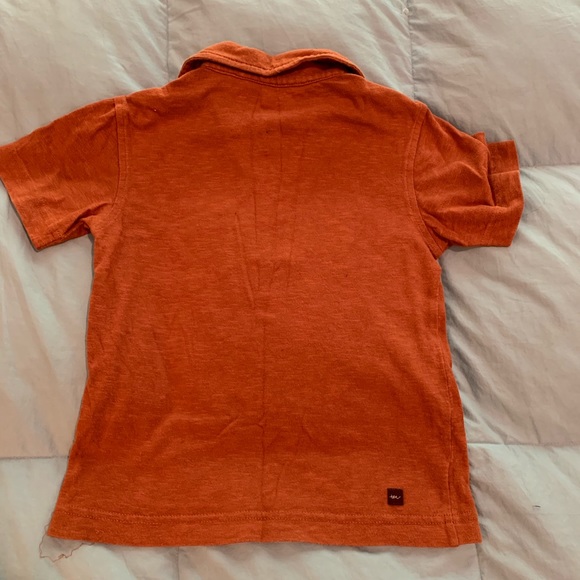 Tea Collection Rustic Orange Soft Knit Polo boys 3 - Picture 3 of 3